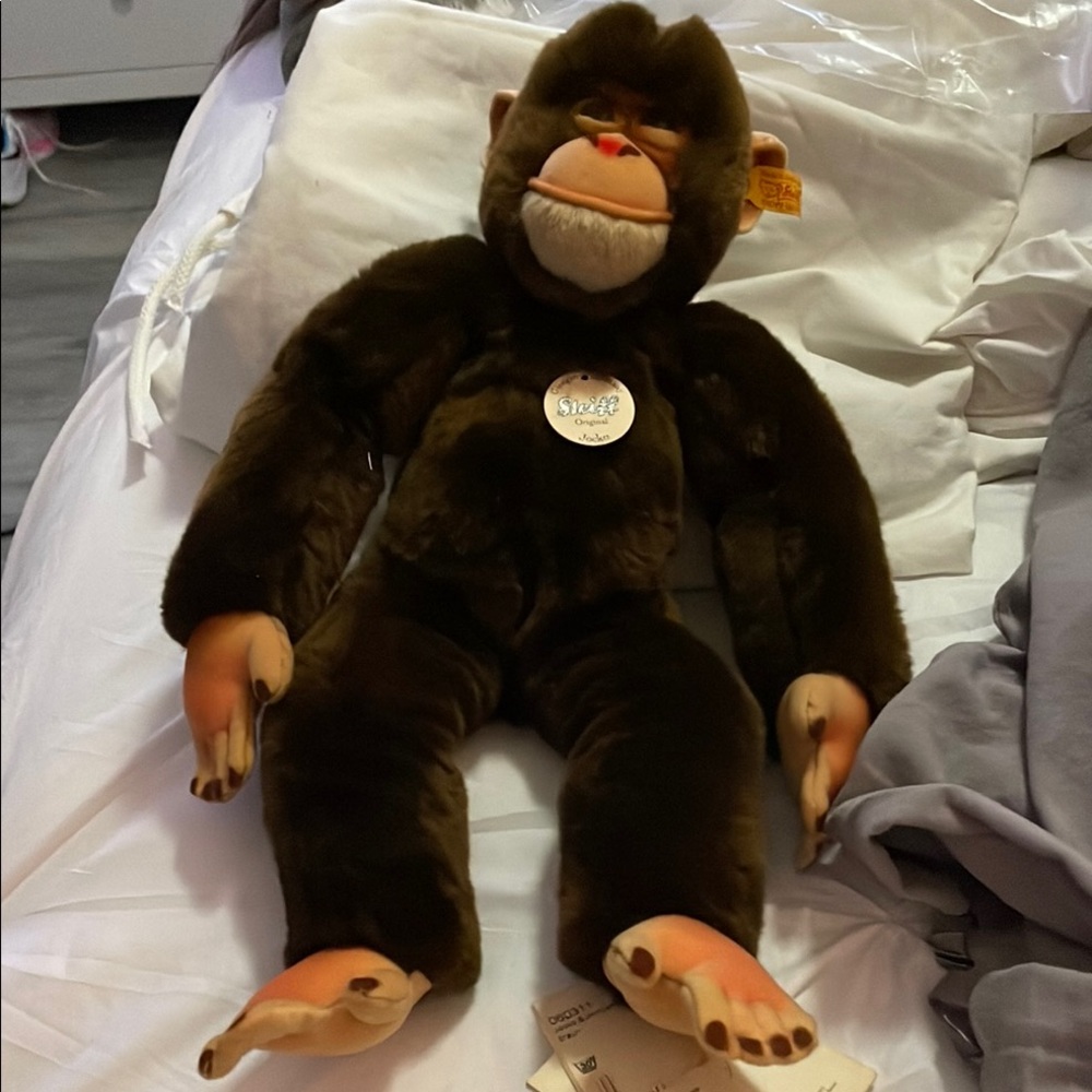 Steiff collectors Plush Brown Gorilla Toy Vintage